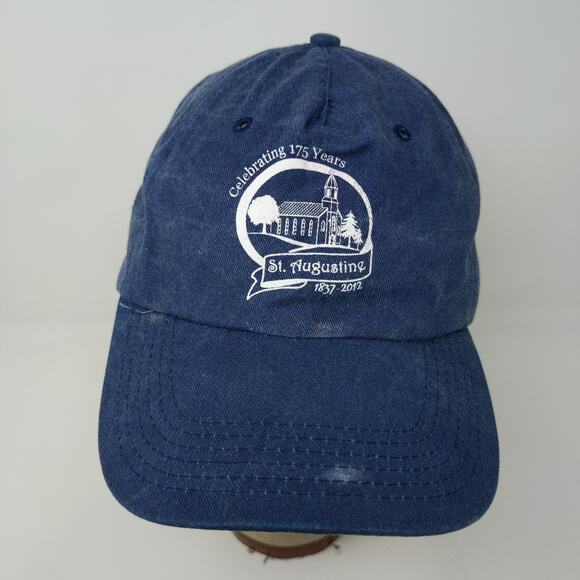 St. Augustine Slideback Hat Embroidered Logo Blue 175 Years Adjustable - Picture 3 of 11